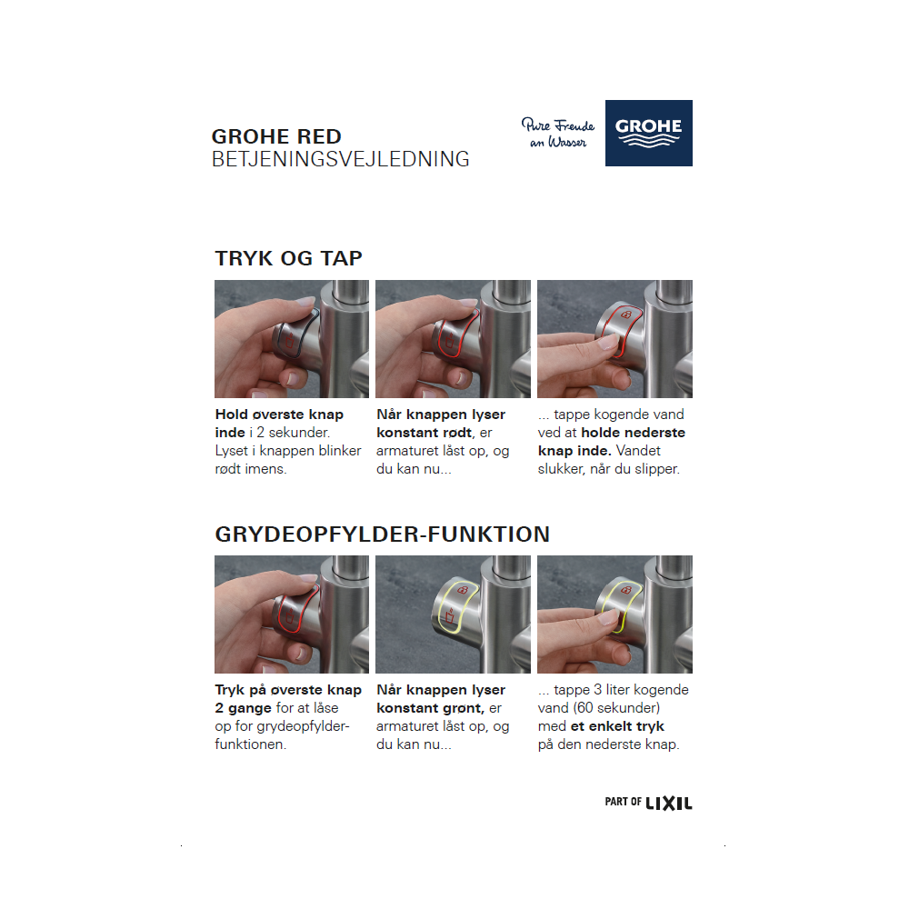 GROHE Red vejledning GROHE Red reservedele