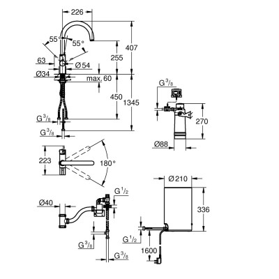 GROHE Red Basic model med C-tud i Krom