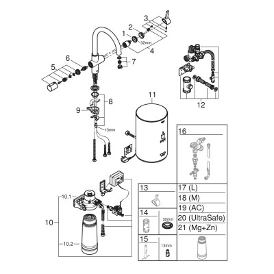 GROHE Red Basic model med C-tud i Krom