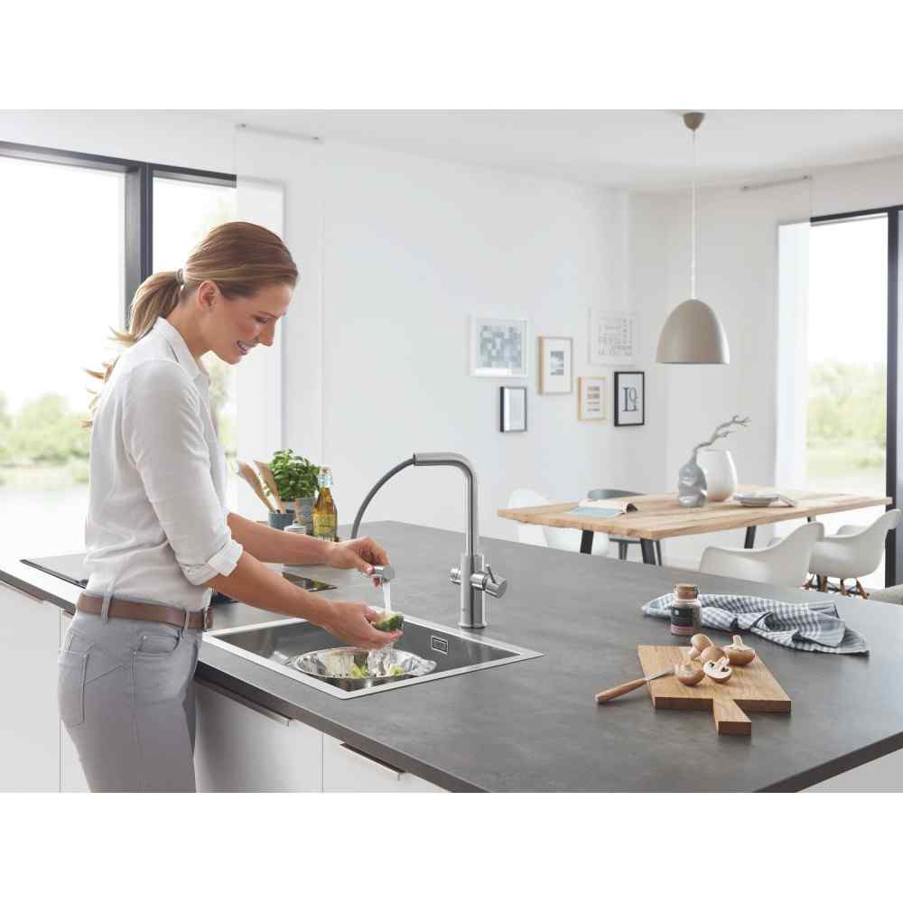 GROHE Blue Home - L-tud - Med udtræk - Supersteel GROHE Blue Home