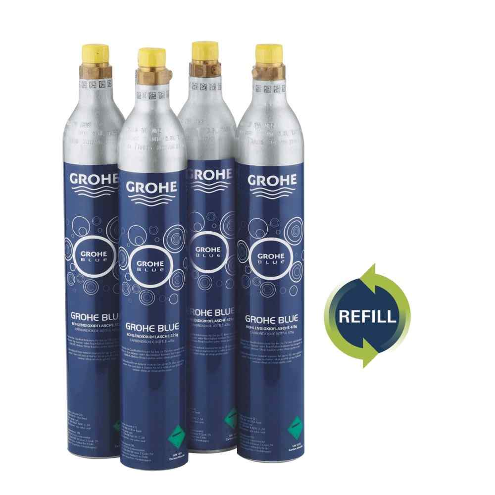 GROHE Blue CO2 flaske 425 gram ombytning( 4 pak ) CO2 refill - Ombytning og genopfyldning